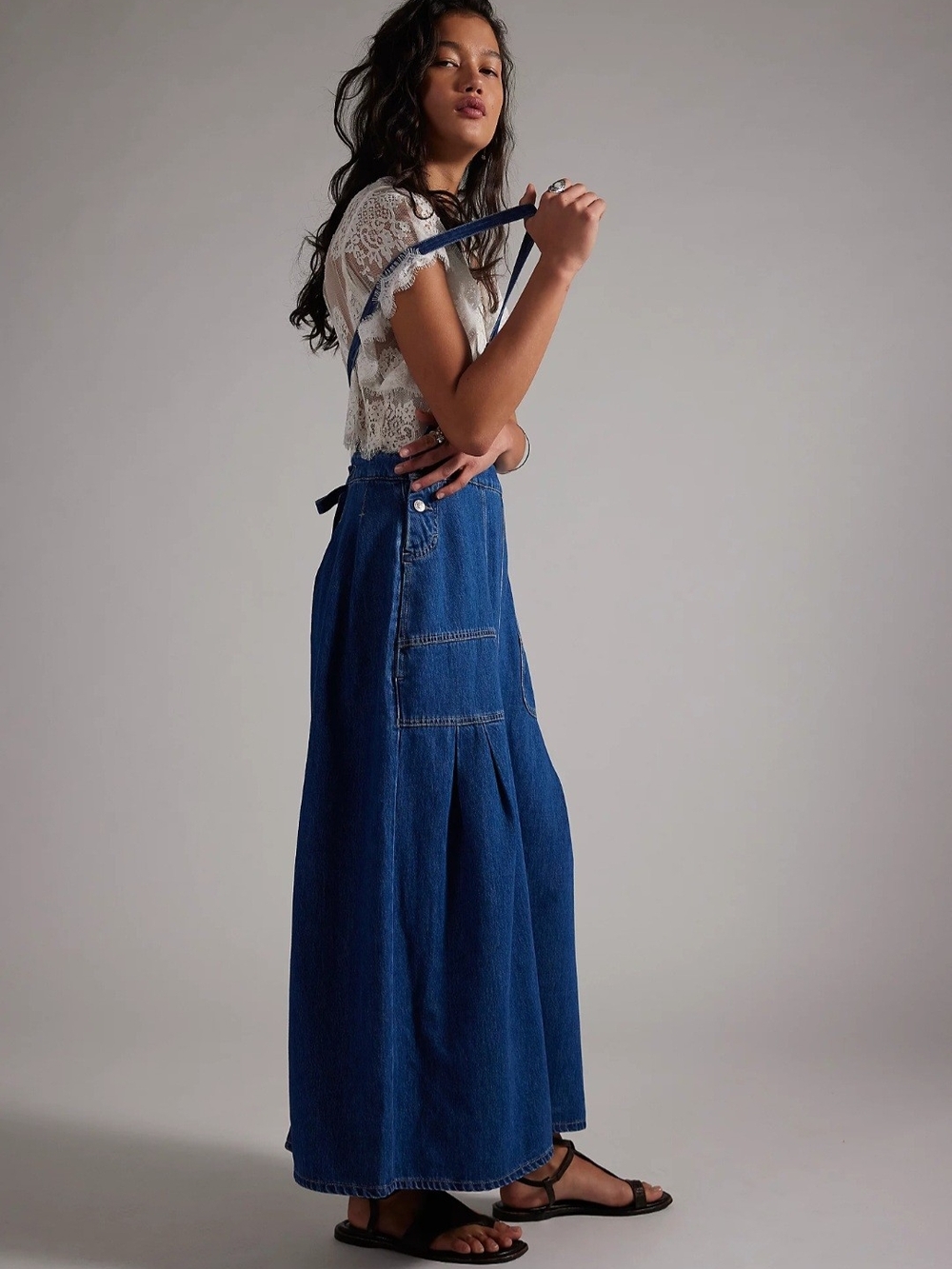 We The Free Arabella Denim Skirtall Small